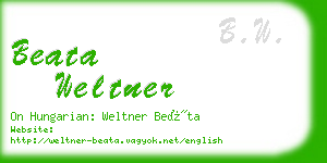 beata weltner business card